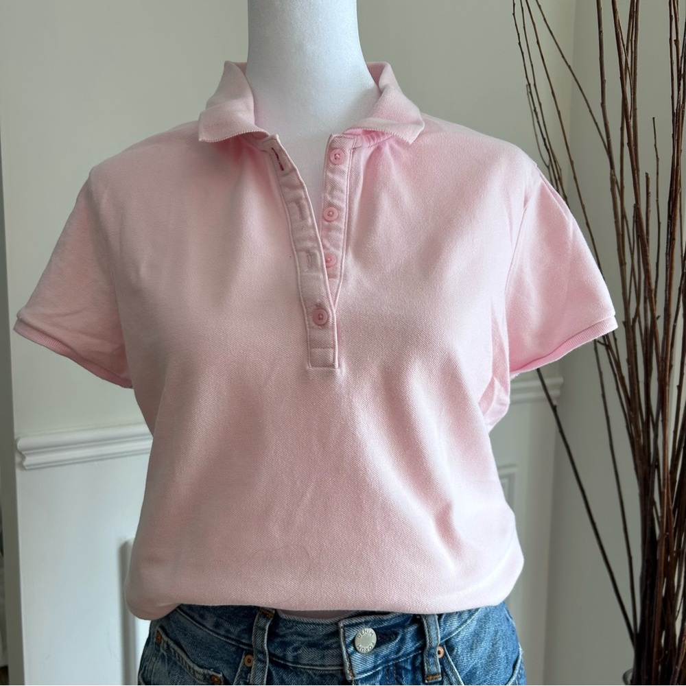 Old Navy Vintage Polo Shirt Golf Pink Women Large Preppy Tennis core